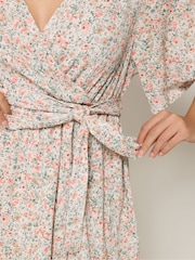 Yours Curve Natural Textured Wrap Top - Image 4 of 5