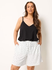 Yours Curve White Skinny Waistband Shorts - Image 1 of 5
