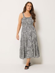 Negro cromo - Yours Curve Shirred Midaxi Dress - Imagen 2 de 5