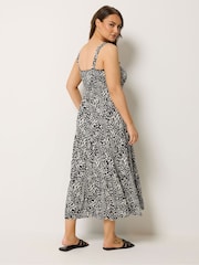 Negro cromo - Yours Curve Shirred Midaxi Dress - Imagen 3 de 5