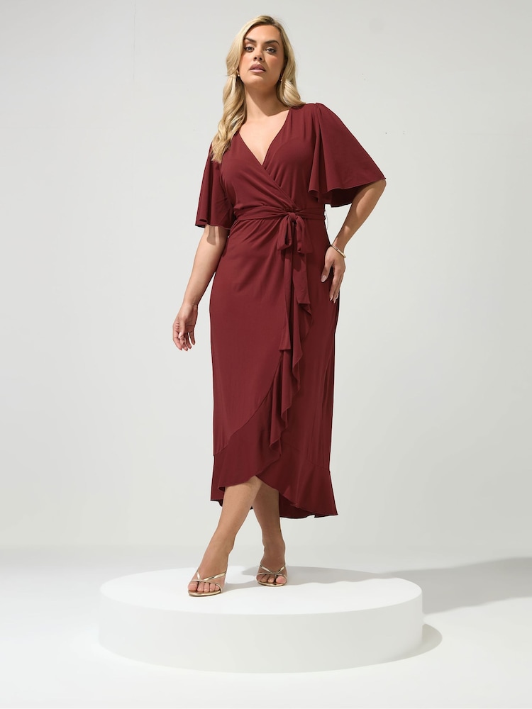Yours Curve Brown London Ruffle Dress - Image 2 of 5 Yours Curve Brown London Ruffle Dress - Image 2 of 5