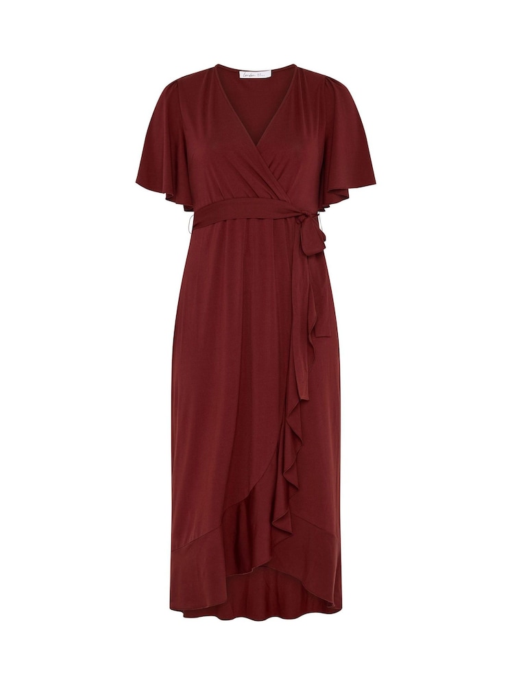 Yours Curve Brown London Ruffle Dress - Image 5 of 5 Yours Curve Brown London Ruffle Dress - Image 5 of 5