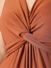 Yours Curve Orange London Sleeveless Knot Front Top - Image 4 of 5