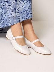 Long Tall Sally White Mary Jane Low Heels - Image 1 of 5