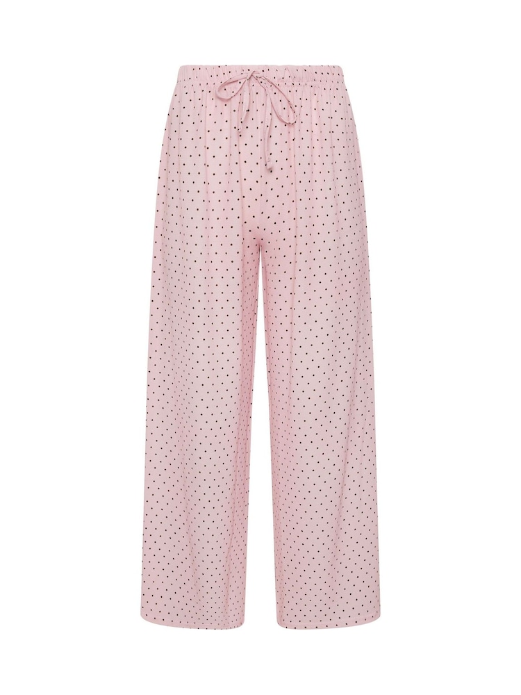 PixieGirl Petite Pink Spot Print Wide Leg Trousers - Image 5 of 5