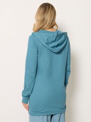 Long Tall Sally Blue Longline Zip Through Hoodie - Image 3 of 5