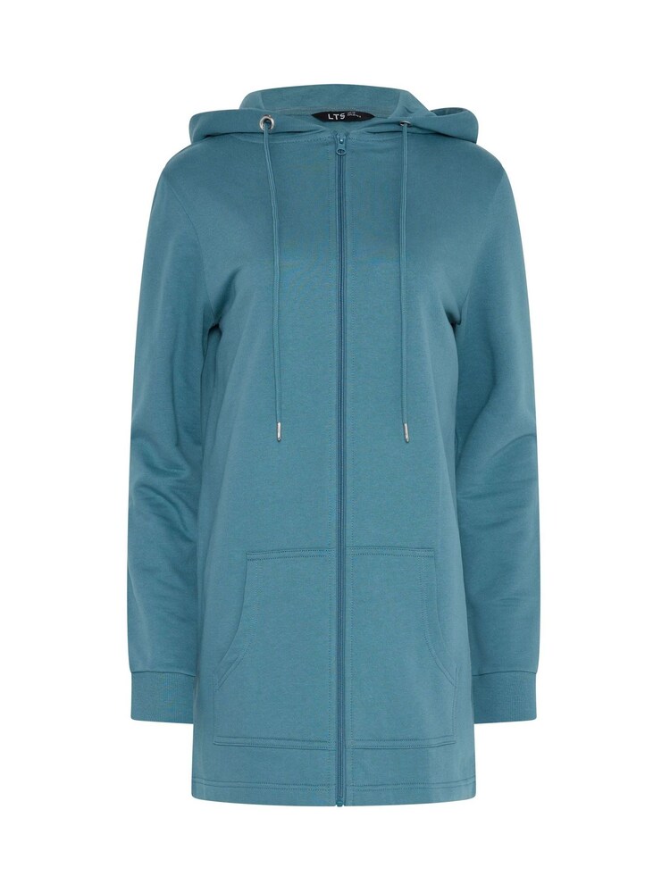 Long Tall Sally Blue Longline Zip Through Hoodie - Image 5 of 5