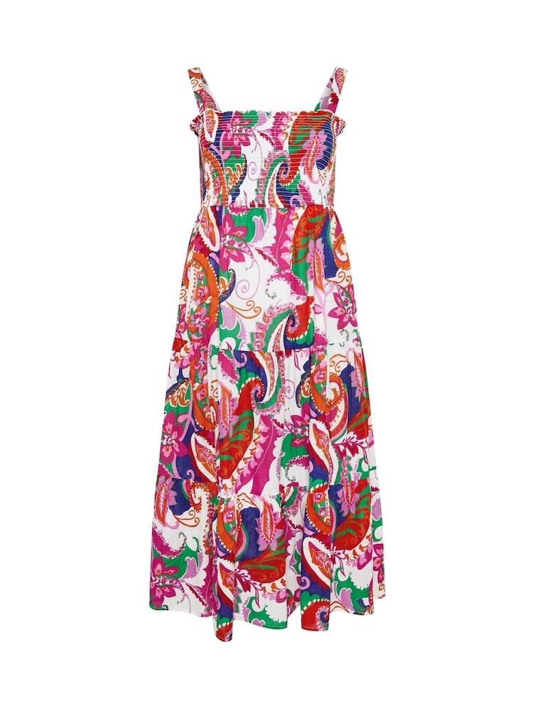 Yours Curve Light Pink Tiered Shirred Sundress - Image 5 of 5 Yours Curve Light Pink Tiered Shirred Sundress - Image 5 of 5