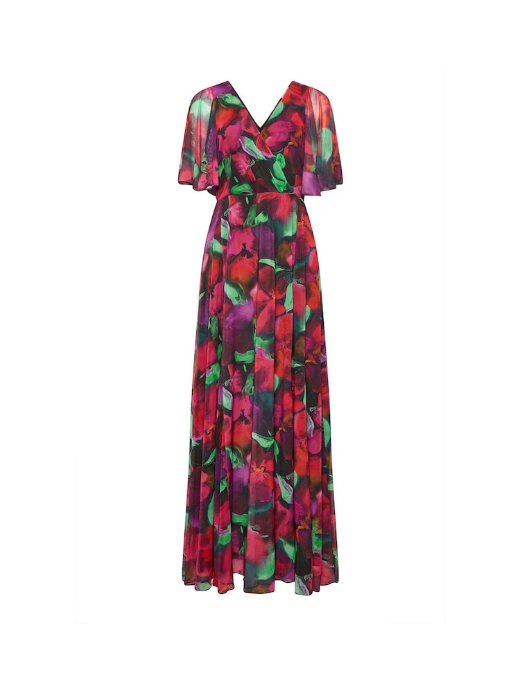 M&Co Purple Mesh Angel Sleeve Maxi Dress - Image 7 of 7 M&Co Purple Mesh Angel Sleeve Maxi Dress - Image 7 of 7