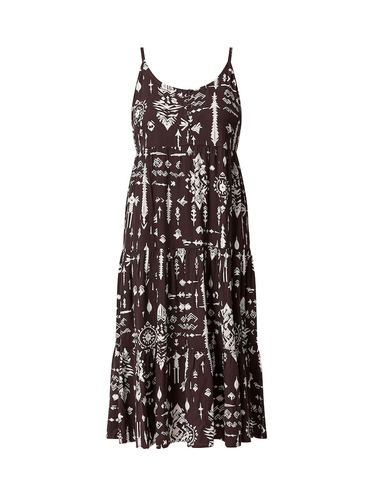 Yours Curve Brown Tiered Maxi Dress - Image 5 of 5 Yours Curve Brown Tiered Maxi Dress - Image 5 of 5