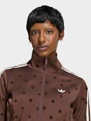 adidas Originals Brown Polka Dot Firebird Satin Track Top Jacket - Image 4 of 5