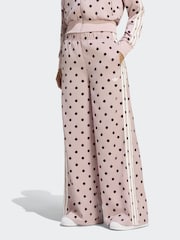 adidas Originals Dusky Pink Polka Dot Wide Leg Trousers - Image 1 of 5