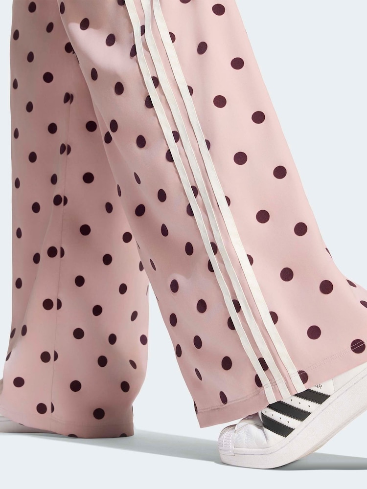 adidas Originals Dusky Pink Polka Dot Wide Leg Trousers - Image 5 of 5
