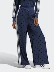 adidas Originals Indigo Blue Polka Dot Wide Leg Trousers - Image 1 of 5