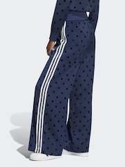 adidas Originals Indigo Blue Polka Dot Wide Leg Trousers - Image 2 of 5