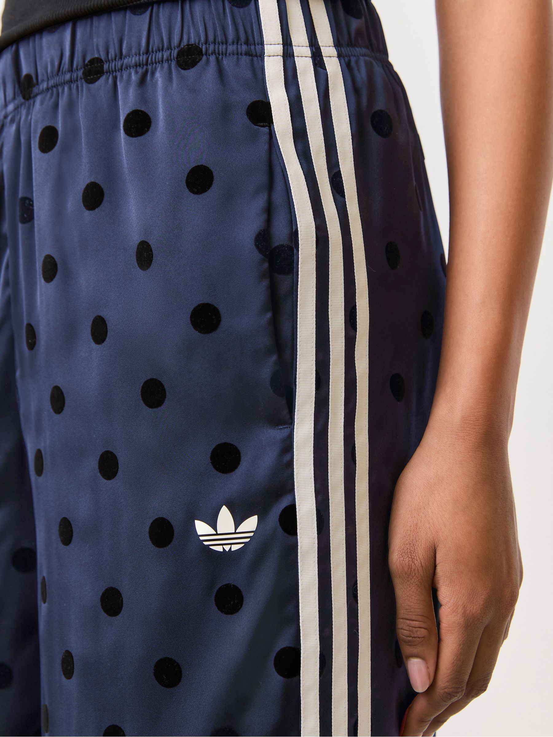 Buy adidas Originals Indigo Blue Polka Dot Wide Leg Trousers from