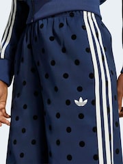 adidas Originals Indigo Blue Polka Dot Wide Leg Trousers - Image 4 of 5