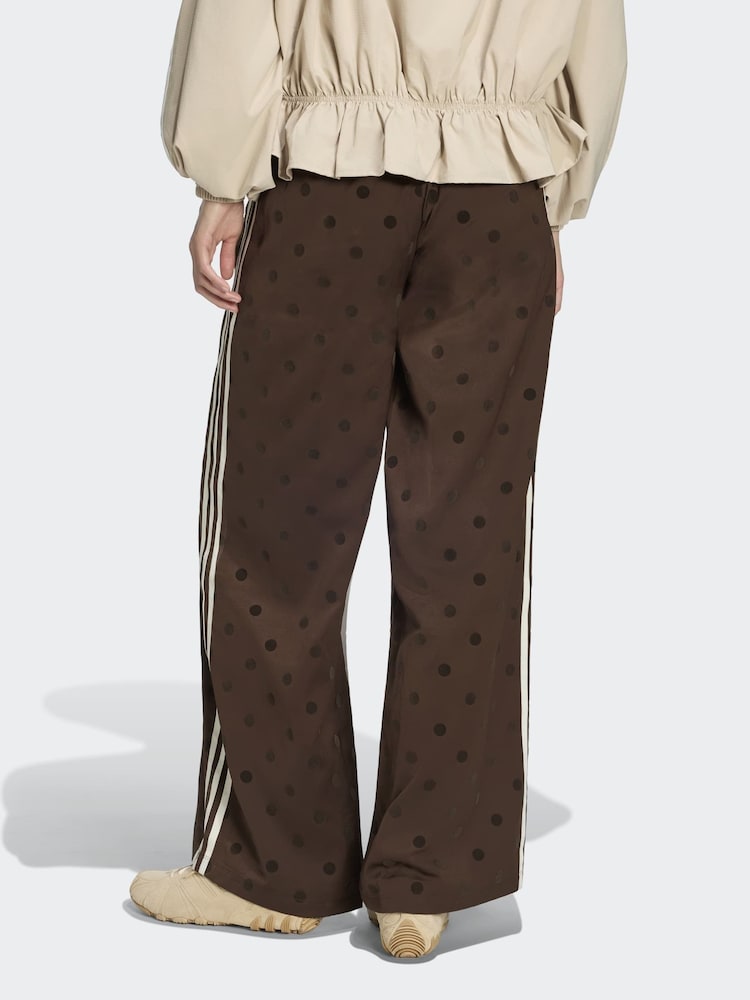 adidas Originals Brown Polka Dot Wide Leg Trousers - Image 2 of 6