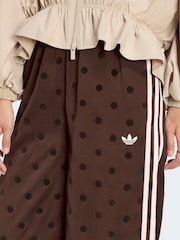 adidas Originals Brown Polka Dot Wide Leg Trousers - Image 4 of 6