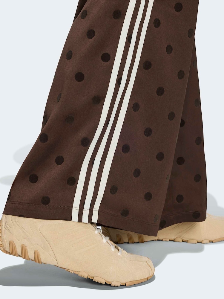 adidas Originals Brown Polka Dot Wide Leg Trousers - Image 5 of 5 adidas Originals Brown Polka Dot Wide Leg Trousers - Image 5 of 5