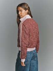adidas Pink/White Boucle Vintage Track Top - Image 3 of 5
