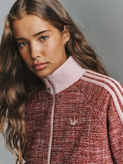 adidas Pink/White Boucle Vintage Track Top - Image 4 of 5
