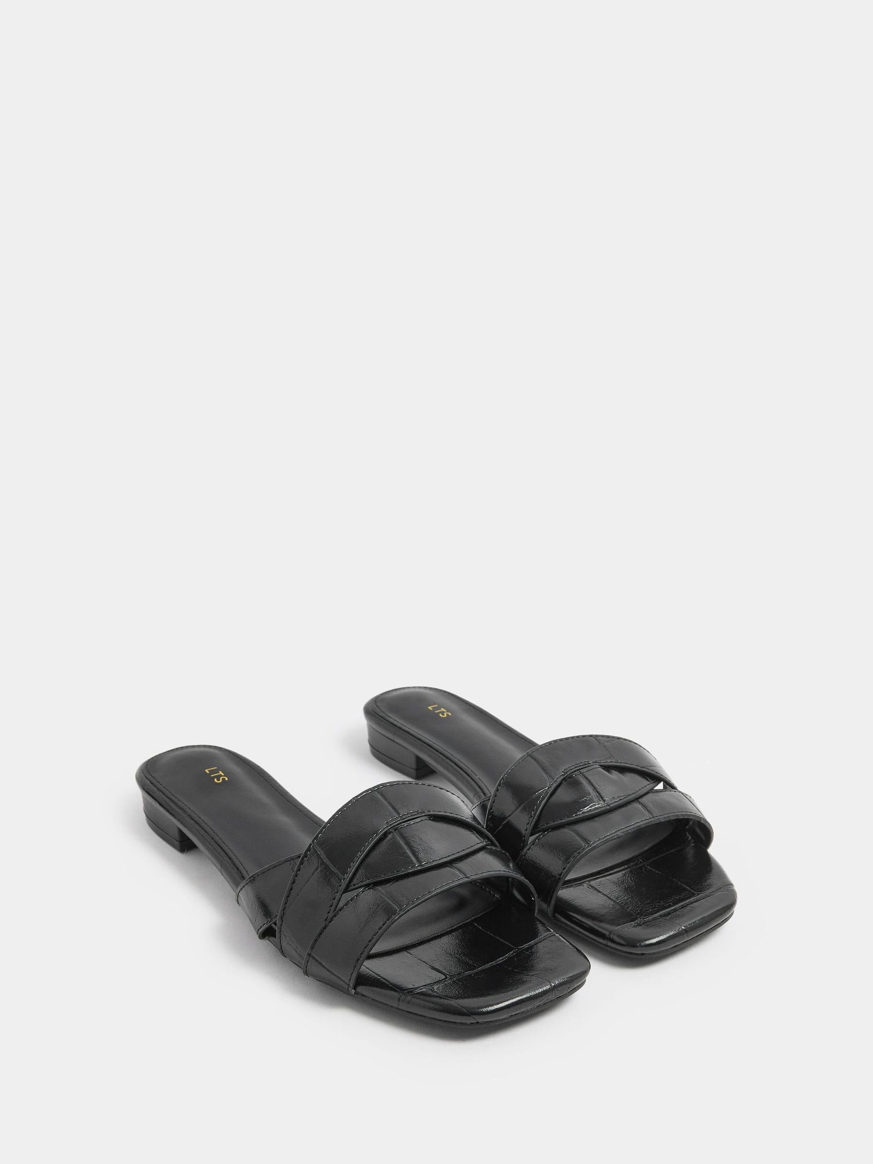 Long Tall Sally Women's Black Twisted Block Mule Sandals