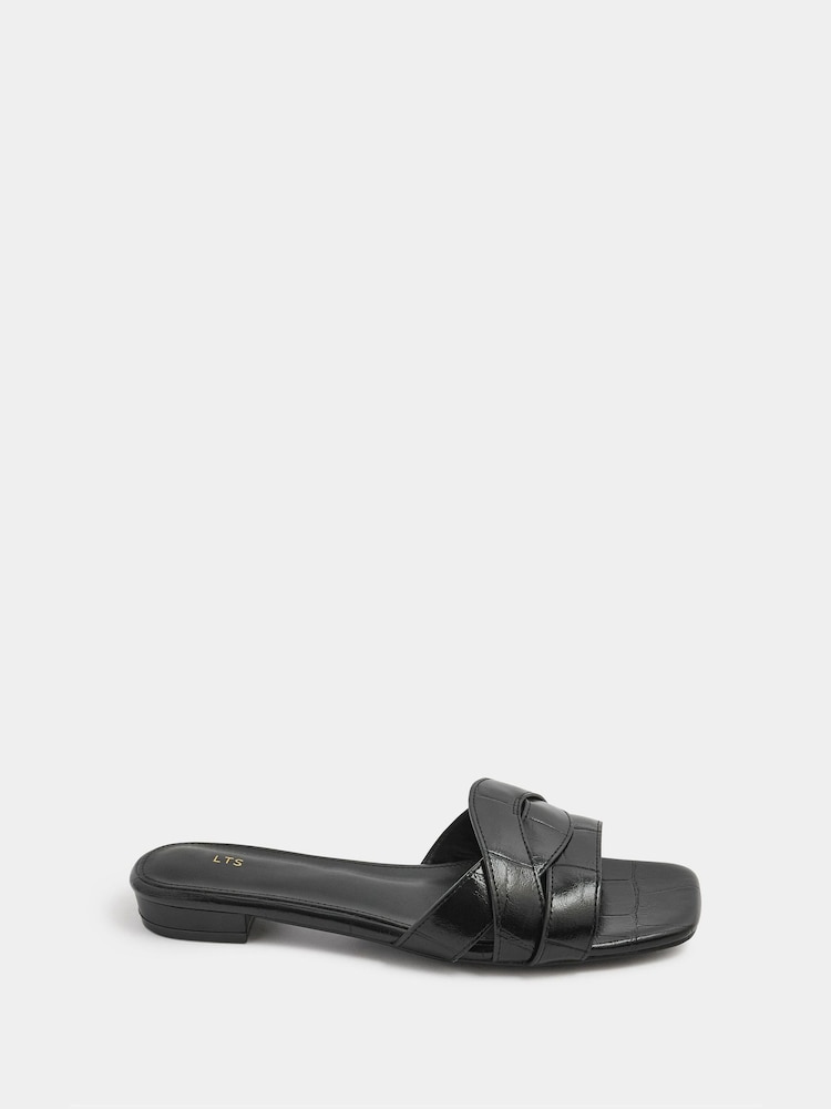 Long Tall Sally Black Twisted Block Mule Sandals - Image 3 of 3