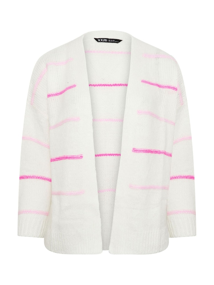 Yours Curve White Stripe Cardigan - Image 6 of 6 Yours Curve White Stripe Cardigan - Image 6 of 6