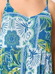 Yours Curve Blue Tiered Maxi Dress - Image 4 of 5
