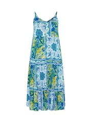 Yours Curve Blue Tiered Maxi Dress - Image 5 of 5