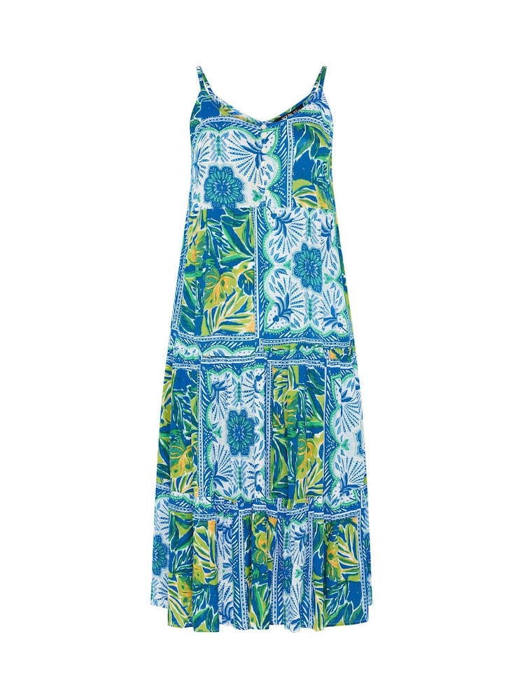 Yours Curve Blue Tiered Maxi Dress - Image 5 of 5 Yours Curve Blue Tiered Maxi Dress - Image 5 of 5