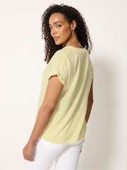 M&Co Yellow Short Sleeve Button Through Blouse - Image 3 of 5