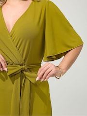 Yours Curve Green London Ruffle  Dress - Image 4 of 6