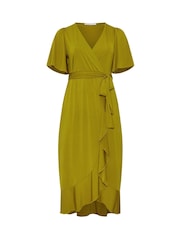 Yours Curve Green London Ruffle  Dress - Image 6 of 6