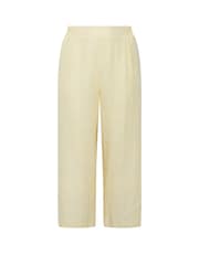 Yours Curve Yellow Stripe Wide Leg Linen Trousers - Image 5 of 5