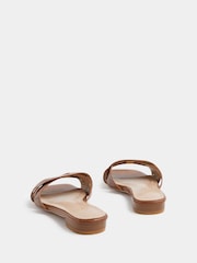 Long Tall Sally Brown Twisted Block Mule Sandals - Image 3 of 4