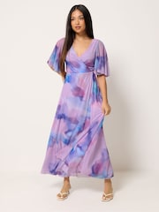 M&Co Pink Petite Angel Sleeve Maxi Dress - Image 2 of 5