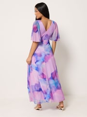 M&Co Pink Petite Angel Sleeve Maxi Dress - Image 3 of 5
