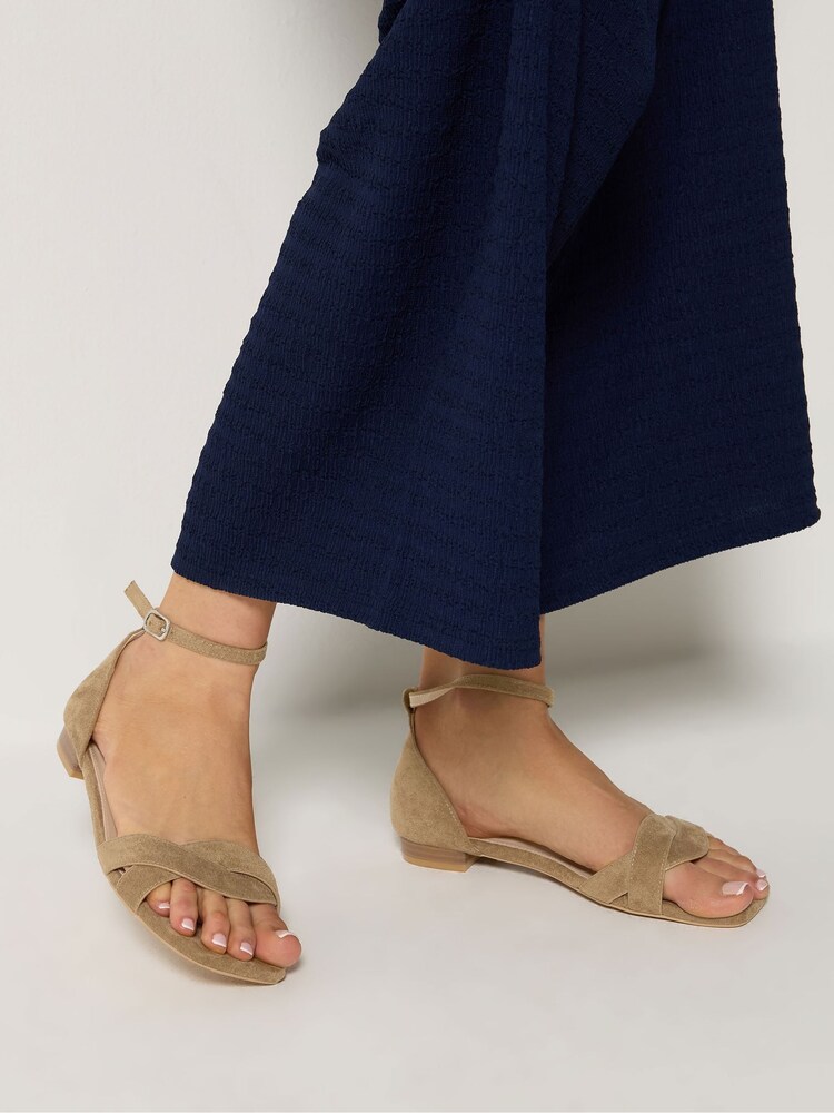 Long Tall Sally Natural Twisted Low Heel Sandals - Image 1 of 5 Long Tall Sally Natural Twisted Low Heel Sandals - Image 1 of 5