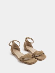 Long Tall Sally Natural Twisted Low Heel Sandals - Image 4 of 5
