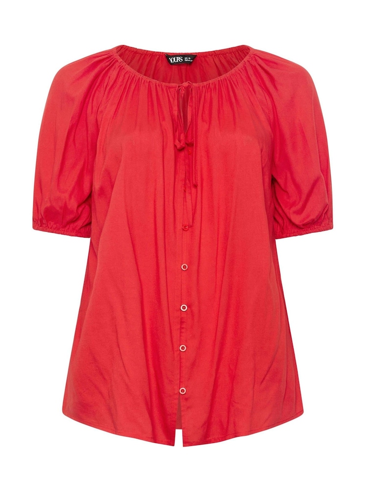 Yours Curve Red Stripe Boho Blouse - Image 5 of 5 Yours Curve Red Stripe Boho Blouse - Image 5 of 5
