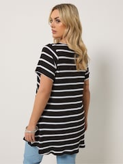 Yours Curve Black Stripe Swing Top - Image 3 of 5