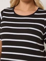 Yours Curve Black Stripe Swing Top - Image 4 of 5