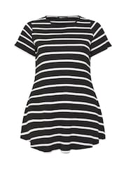 Yours Curve Black Stripe Swing Top - Image 5 of 5