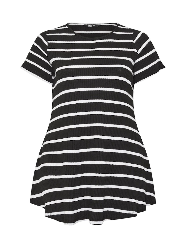 Yours Curve Black Stripe Swing Top - Image 5 of 5