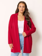 Yours Curve Red Scuba Blazer - Image 1 of 5