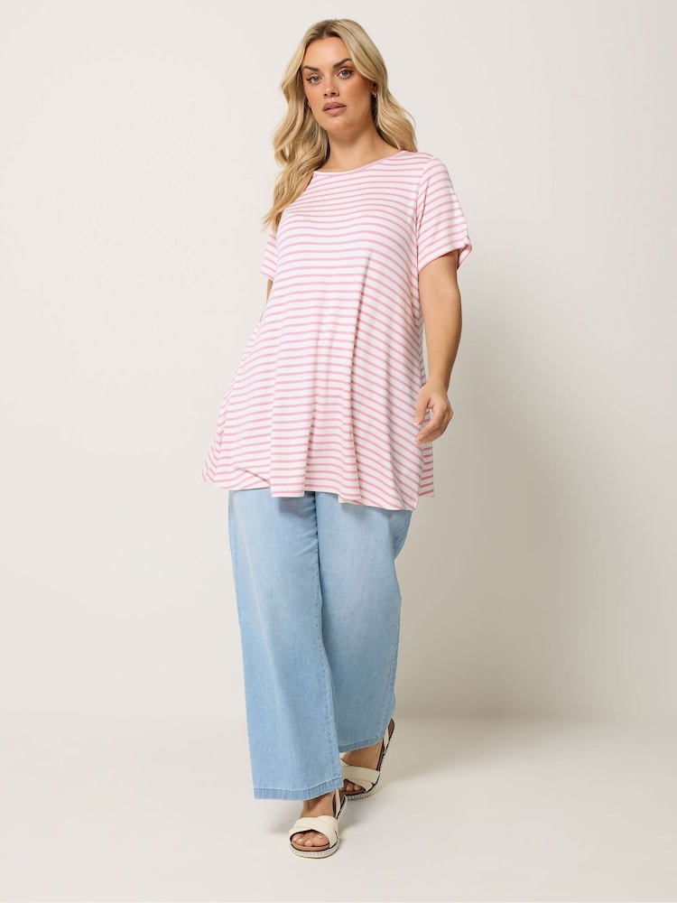 وردي - Yours Curve Stripe Swing Top - Image 2 of 5