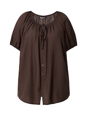 Yours Curve Brown Stripe Boho Blouse - Image 5 of 5
