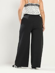Yours Curve Black Wide Leg Joggers - Image 3 of 5